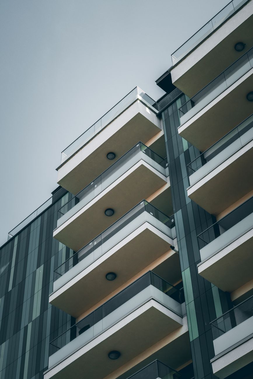 Facade of a contemporary residential development